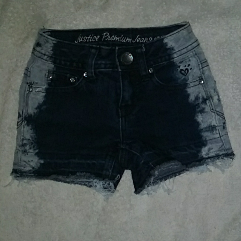 Justice dark blue and gray shorts